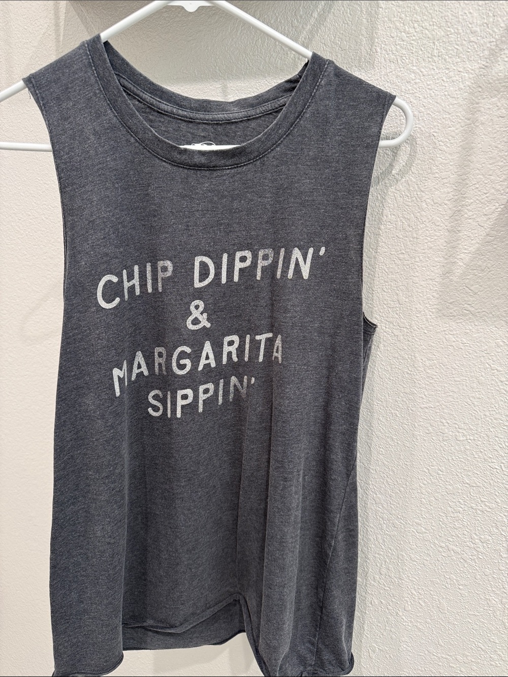 Graphic Muscle Tank - Charcoal Chip Dippin' & Margarita Sippin'